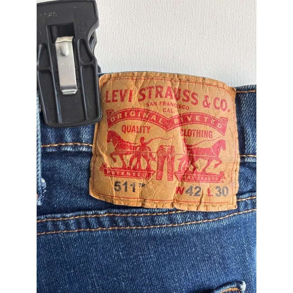 Levis‎ 511 Fit Jeans Mens W42 L30 Blue Denim Five Pocket Everyday Wear